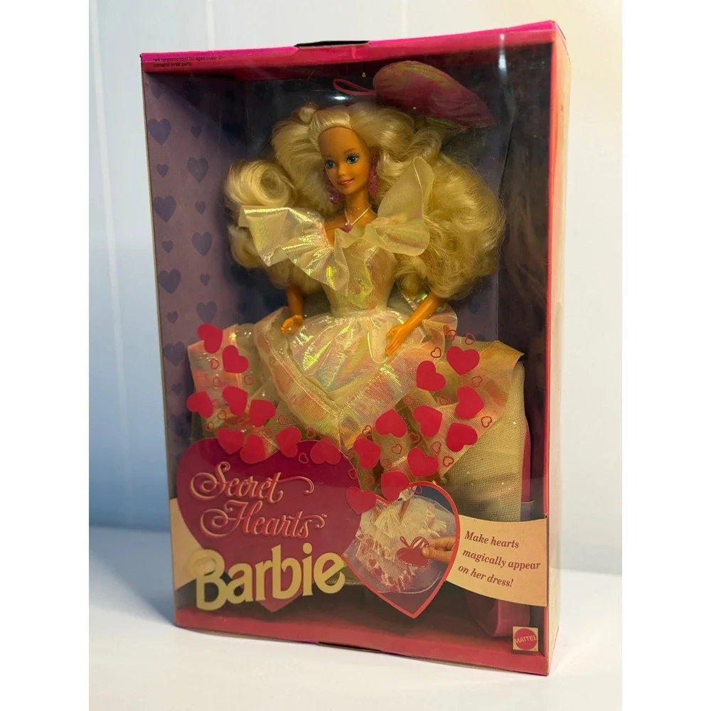 VTG Mattel Secret Hearts Barbie Doll Pink 1992 #7902 90s Fashion Toy Collectible